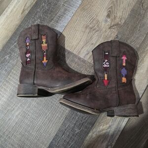 Roper Toddler Brown Boots with Colorful Arrow Design